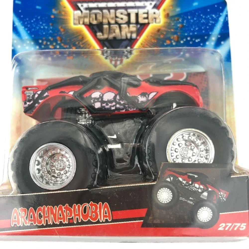 Hot Wheels Monster Jam Truck Arachnaphobia 4x4 Red Die Cast 1/64 Flag Series #27